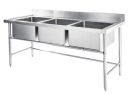 Chậu rửa tay inox cho y tế,phòng sạch loại 3 ngăn